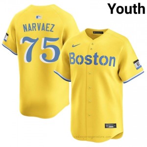 BOS Red Sox #75 Carlos Narvaez Gold Youth Replica Stitched Baseball Jersey ua5r6H42