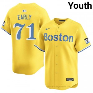 Connelly Early #71 Red Sox Gold Youth MLB Stitched Baseball Jersey 80uK2582