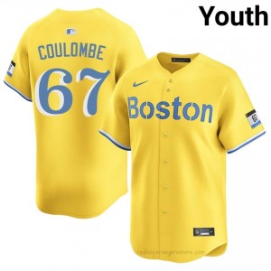 Danny Coulombe #67 Red Sox Gold Youth MLB Stitched Baseball Jersey 2X40j162