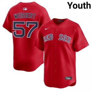 BOS Red Sox #57 Greg Weissert Red Youth Player Stitch Baseball Jersey 54Q14G15