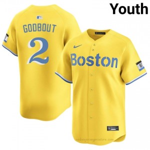 Henry Godbout #2 Red Sox Gold Youth MLB Stitched Baseball Jersey Nj73pp13