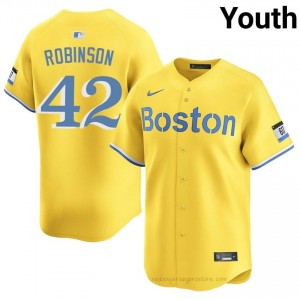 #42 Jackie Robinson Gold Youth BoSox Classic Stitched Baseball Jersey G3G4g281