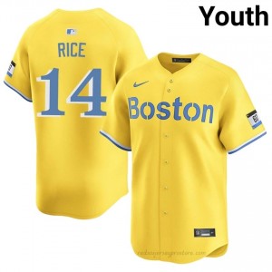 BOS Red Sox #14 Jim Rice Gold Youth Replica Stitched Baseball Jersey s6F0QV80