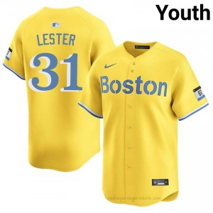 Youth Jon Lester #31 Boston Red Sox Gold Exclusive Stitched Baseball Jersey q1oIh593