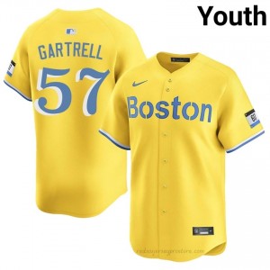 Youth Joseph Gartrell #57 Boston Red Sox Gold Exclusive Stitched Baseball Jersey N34eqo88