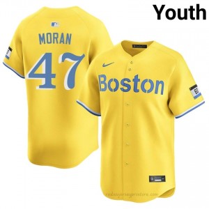 Jovani Moran #47 Red Sox Gold Youth MLB Stitched Baseball Jersey 141K2566