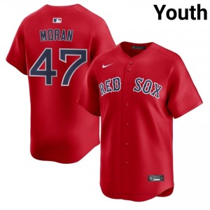 #47 Jovani Moran Red Youth BoSox Official Stitch Baseball Jersey 132aM721