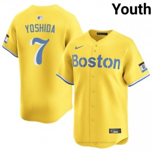 #7 Masataka Yoshida Gold Youth BoSox Classic Stitched Baseball Jersey 0Ai0bi96