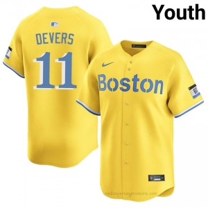 Youth Rafael Devers #11 Boston Red Sox Gold Exclusive Stitched Baseball Jersey 663agt13