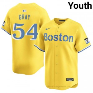 #54 Sonny Gray Gold Youth BoSox Classic Stitched Baseball Jersey 21iB0474