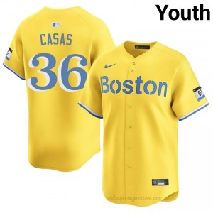 #36 Triston Casas Gold Youth BoSox Classic Stitched Baseball Jersey pfp83e93