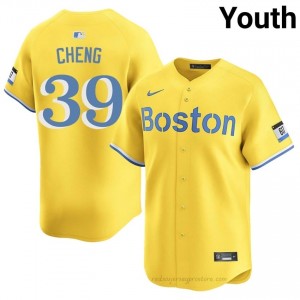 BOS Red Sox #39 Tsung-Che Cheng Gold Youth Replica Stitched Baseball Jersey KG028M94