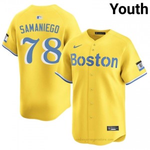 #78 Tyler Samaniego Gold Youth BoSox Classic Stitched Baseball Jersey 5UK4s553